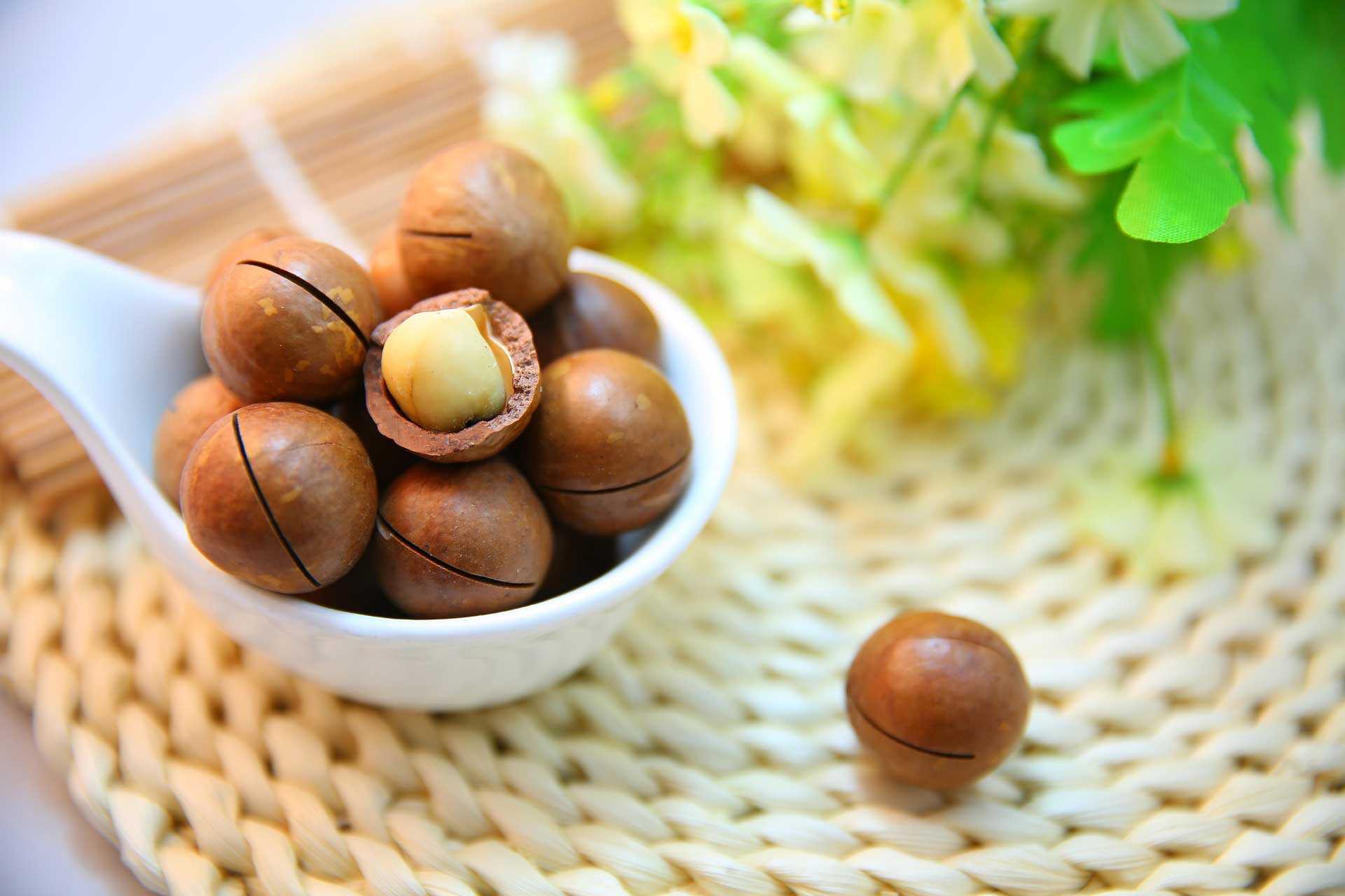 Macademia nuts in a bowel